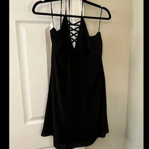 Black Crisscrossed Trapeze Dress